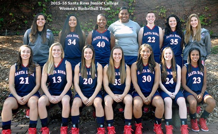 2015-2016 SRJC Women's Basketball Team