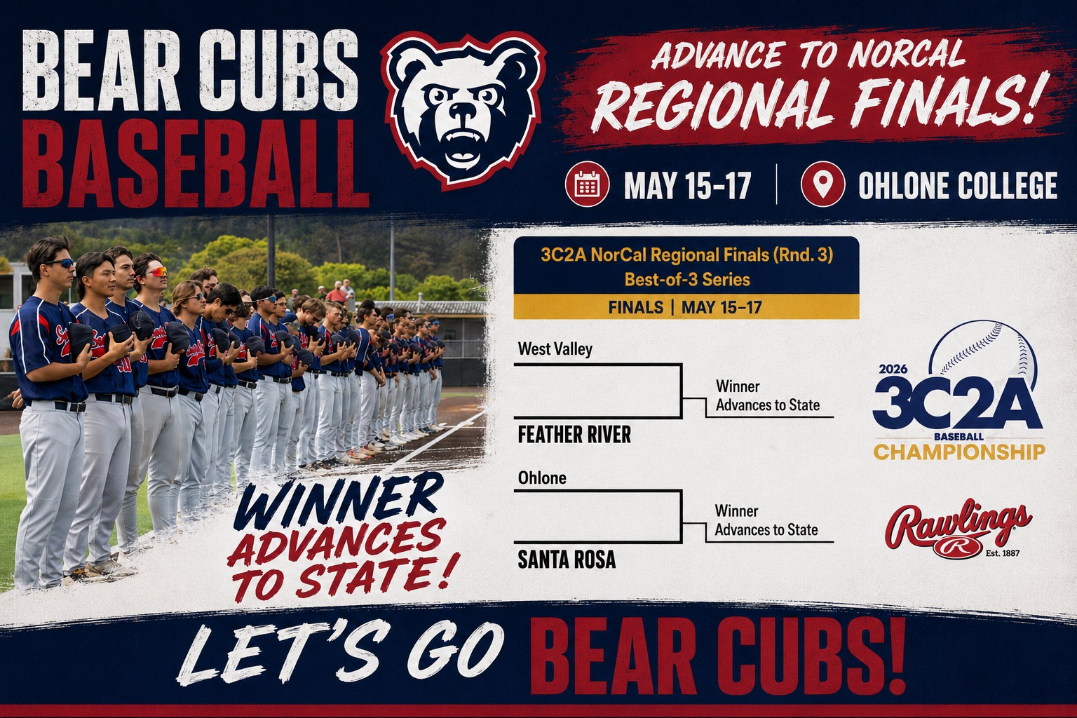 Bear Cubs Baseball Advances to NorCal Regionals Finals
